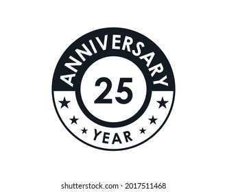 Diseño vectorial de placa de 25 años