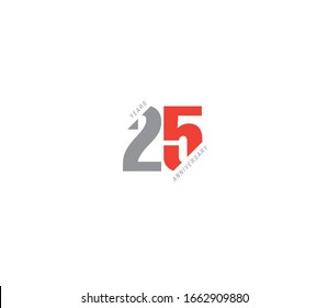 25 years anniversary or birthday celebration design template Vector.