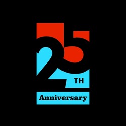 25 Years Anniversary Celebration 3d Vector Template Design Ilustration