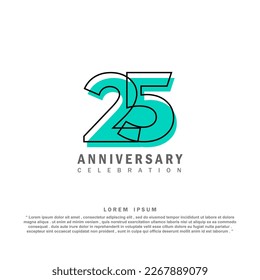 25 Years anniversary celebration 3d vector template design illustration