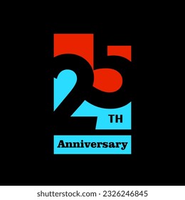 25 Years anniversary celebration 3d vector template design ilustration svg