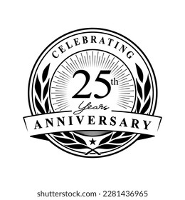 25 years anniversary celebration design template. 25th logo vector illustrations.