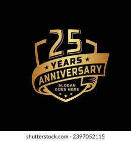 25 years anniversary celebration design template. 25th anniversary logo. Vector and illustration.