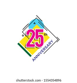 25 Years Anniversary Celebration Icon Vector Logo Design Template.