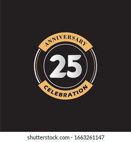Diseño de plantillas vectoriales de celebración del 25 años 