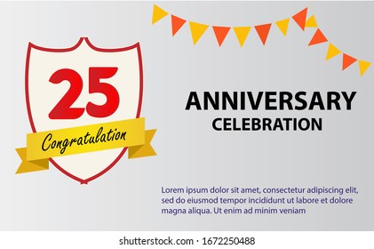 25 years anniversary celebration logo vector template design