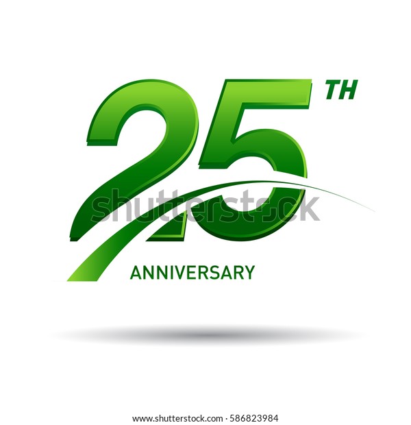 25 Jahre Jubilaum Logo Design Stock Vektorgrafik Lizenzfrei