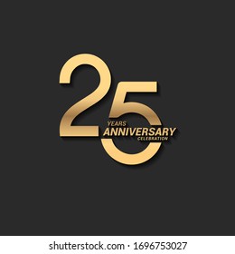 25 years anniversary celebration logotype with elegant modern number gold color for celebration