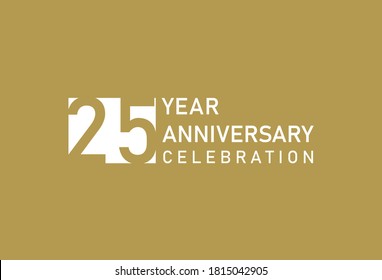 25 years anniversary celebration logotype on gold Background