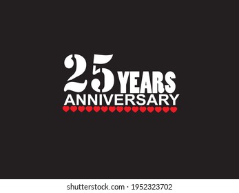 25 years anniversary celebration logotype, hand lettering, 25 year sign, greeting card