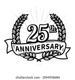 25 years anniversary celebration logotype. 25th anniversary logo. Vector and illustration.
