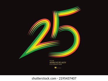 25 years anniversary celebration logotype colorful line vector, 25th birthday logo, 25 number design, Banner template, logo number elements for invitation card, poster, t-shirt.