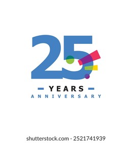 25 Years Anniversary Celebration Number Collection Design Fun