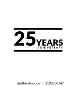 25 years anniversary celebration simple logo.