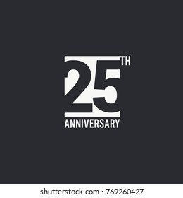 25 Years Anniversary celebration simple design. silhouette number inside white box vector illustration. logo type