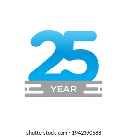 25 years anniversary celebration template for flyer, banner, poster, greeting cards, or print. Vector Eps10