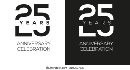 25 years anniversary celebration template, Vector illustration.