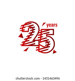 25 Years Anniversary Celebration Vector Template Design Illustration