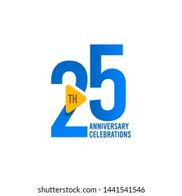 25 Years Anniversary Celebration Vector Template Design Illustration