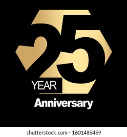 25 Years Anniversary Celebration Vector Template Design Illustration