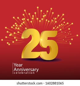 25 Years Anniversary Celebration Vector Template Design Illustration