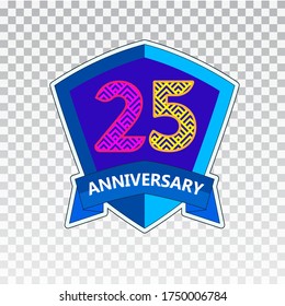 Ilustración de diseño de plantillas vectoriales de celebración de 25 años
