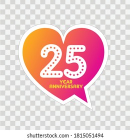 25 Years Anniversary Celebration Vector Template Design Illustration