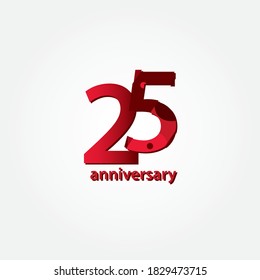 25 Years Anniversary Celebration Vector Template Design Illustration