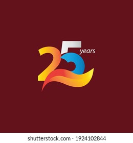 25 Years Anniversary Celebration Vector Template Design Illustration