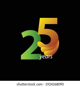 Ilustración de diseño de plantillas vectoriales de celebración de 25 años