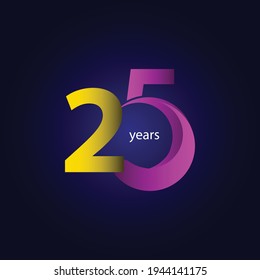 25 Years Anniversary Celebration Vector Template Design Illustration