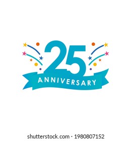 25 Years Anniversary Celebration Vector Template Design Illustration. Vector Eps10