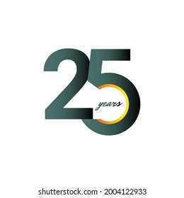 25 Years Anniversary Celebration Vector Template Design Illustration