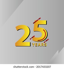 25 Years Anniversary Celebration Vector Template Design Illustration