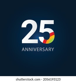 25 Years Anniversary Celebration Vector Template Design Illustration