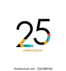 25 Years Anniversary Celebration Vector Template Design Illustration