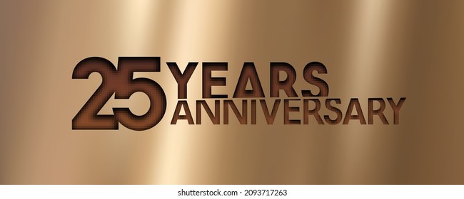 25 años de celebración icono vectorial, logo. Elemento de diseño de plantilla con número de color dorado para tarjeta de 25 años