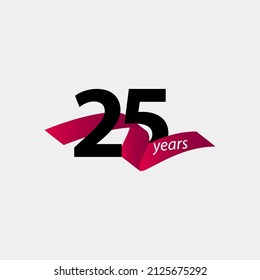 25 Years Anniversary Celebration Vector Template Design Illustration