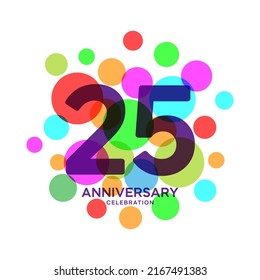 Ilustración de diseño de plantillas vectoriales de celebración de 25 años