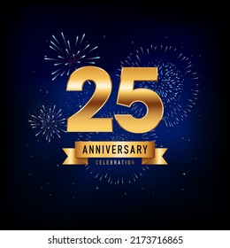 25 Years Anniversary Celebration, Vector Design Illustration Template