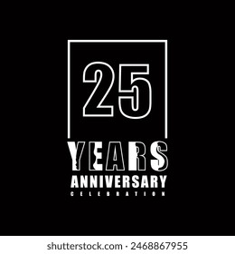 25 years anniversary celebration vector template design illustration