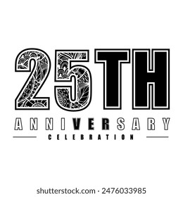 25 años celebración de aniversario Vector Plantilla diseño ilustración