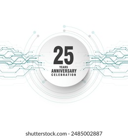 25 years anniversary celebration vector template design illusration