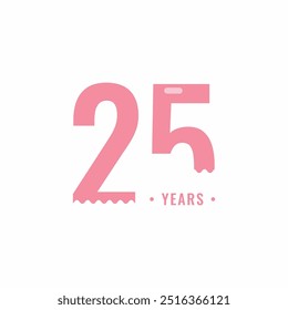 25 Years Anniversary Celebration Vector Template Design Illustration
