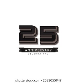 25 years anniversary celebration vector template design illustration