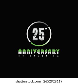 Ilustración de diseño de Plantilla de Vector de celebración de 25 años