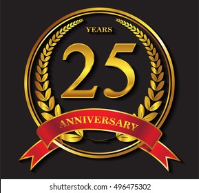 25 years anniversary celebration.25th anniversary logo design. 
