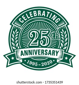 25 years anniversary celebrations design template. 25th logo. Vector and illustrations.