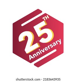 25 years anniversary design template. Vector and illustration design.