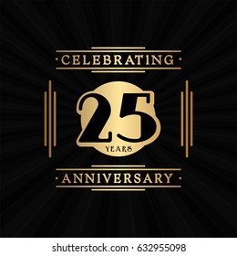 25 years anniversary design template. Vector and illustration.
